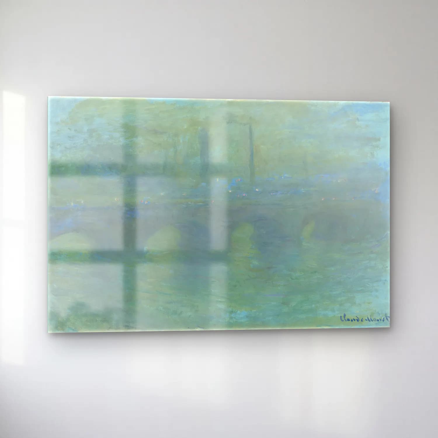 Claude Monet – Köprü – Yeşil Tonlar cam tablo — sol açıdan görünüm