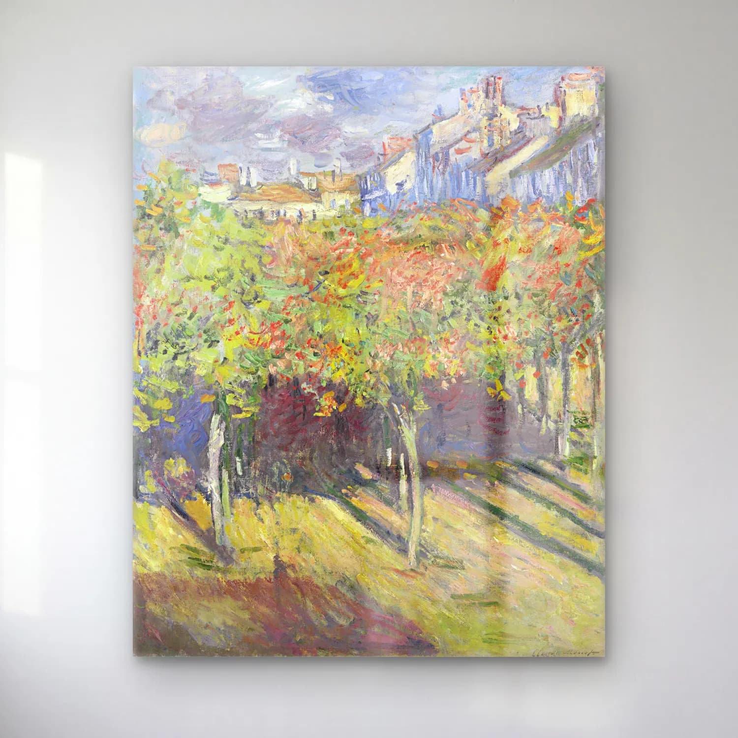 Claude Monet – Çiçek Bahçesi – Pastel Tonlar cam tablo — Claude Monet – Çiçek Bahçesi – Pastel Tonlar — empresyonist çiçek bahçesi