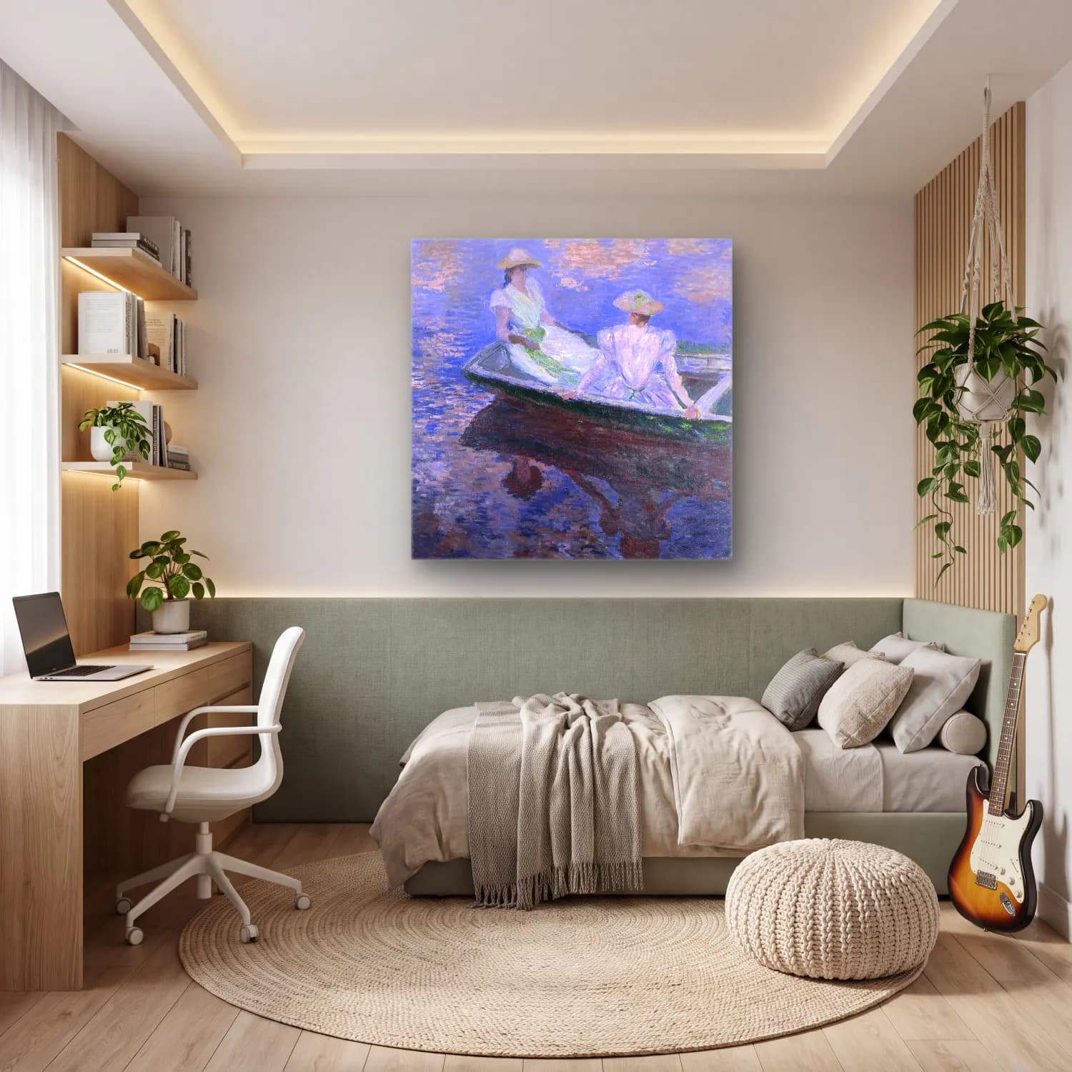 Claude Monet – Nilüfer Göleti – Mor Tonlar cam tablo — genç odasında