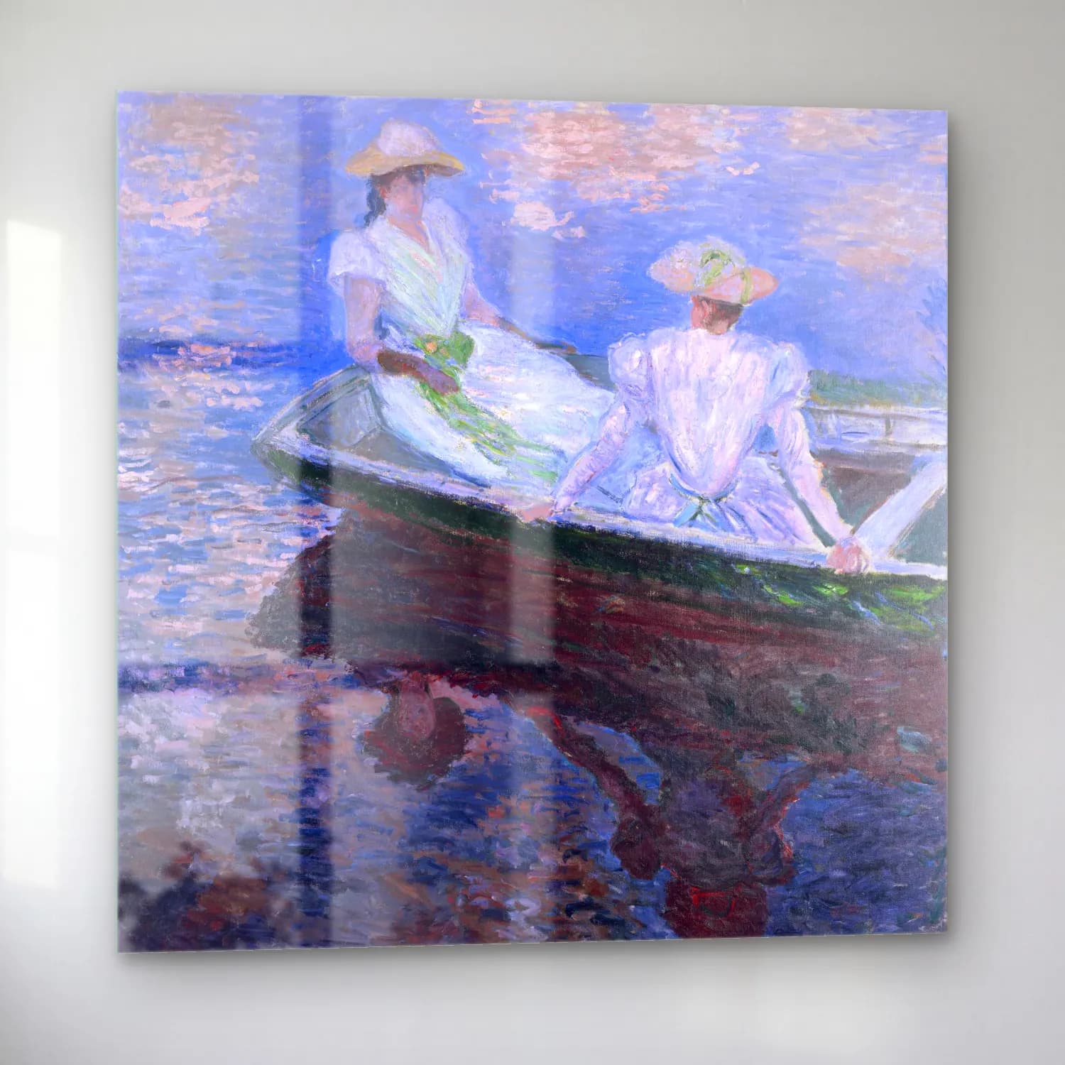 Claude Monet – Nilüfer Göleti – Mor Tonlar cam tablo — sol açıdan görünüm