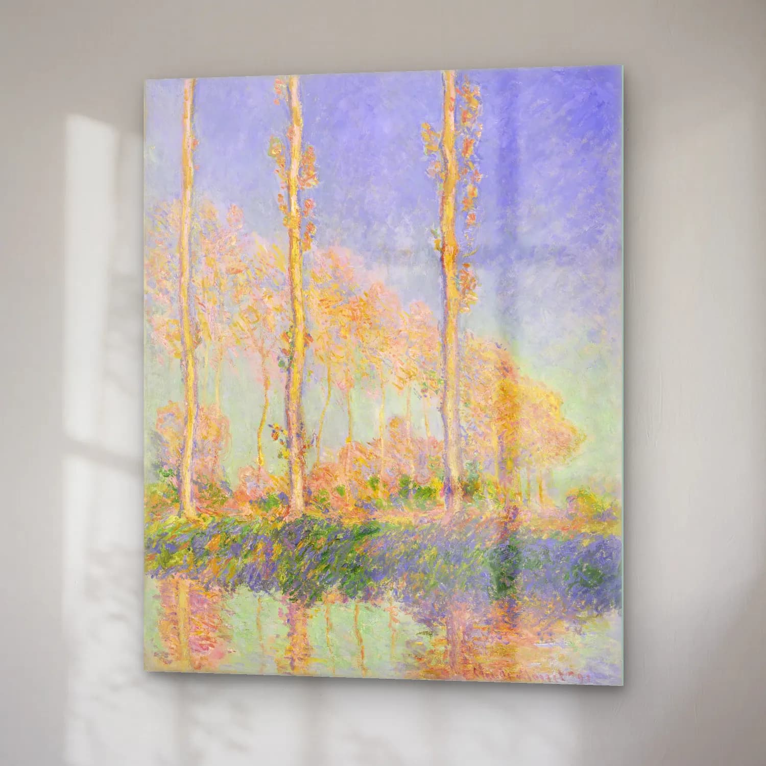 Claude Monet – Orman – Pembe Tonlar cam tablo — sağ açıdan görünüm