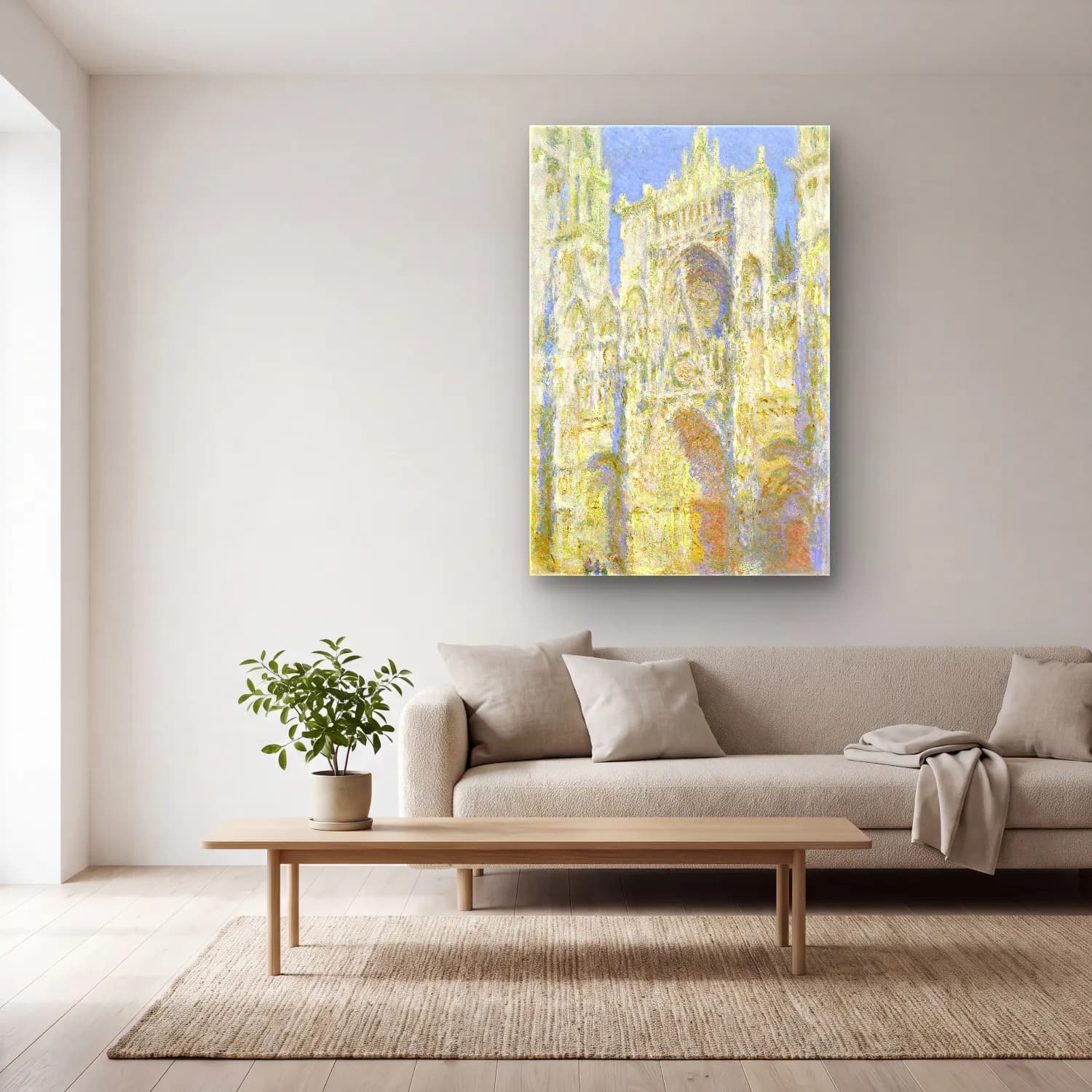 Claude Monet – Katedral cam tablo — açık renk salonda