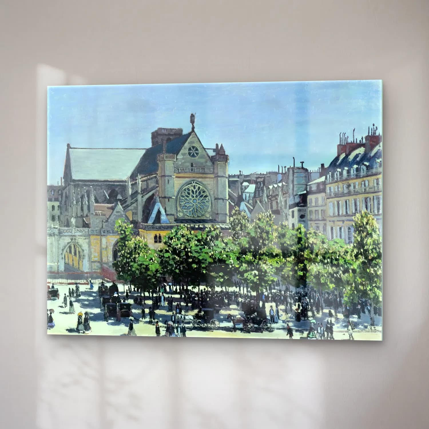 Claude Monet – Katedral – Pastel Tonlar cam tablo — sağ açıdan görünüm