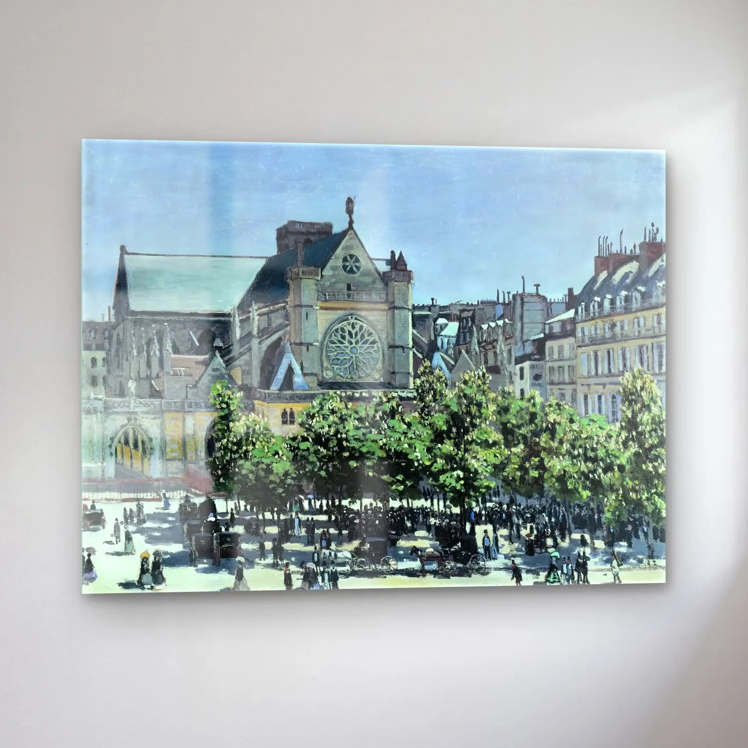 Claude Monet – Katedral – Pastel Tonlar cam tablo — sol açıdan görünüm