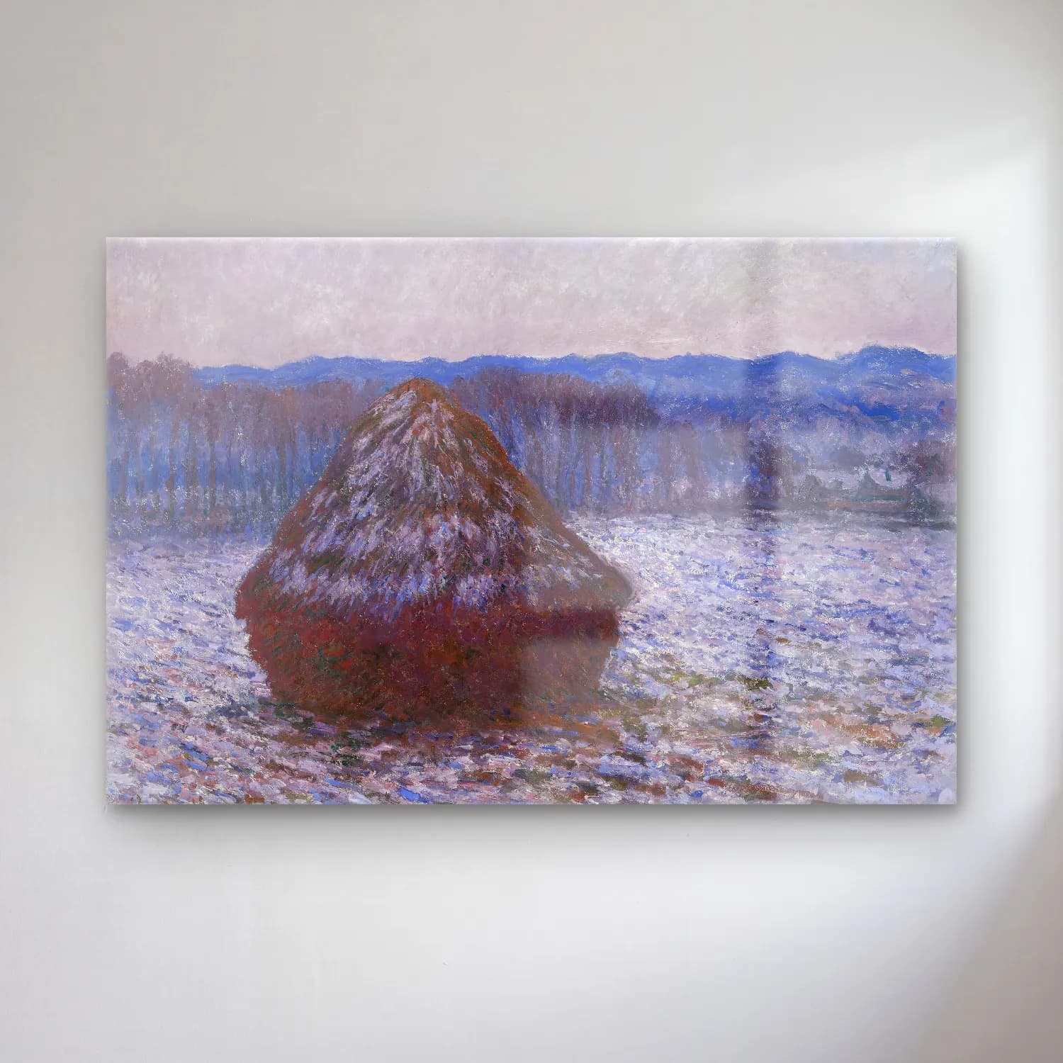Claude Monet – Karlı Kış Manzarası No. 5 cam tablo — Claude Monet – Karlı Kış Manzarası No. 5 — empresyonist karlı kış manzarası