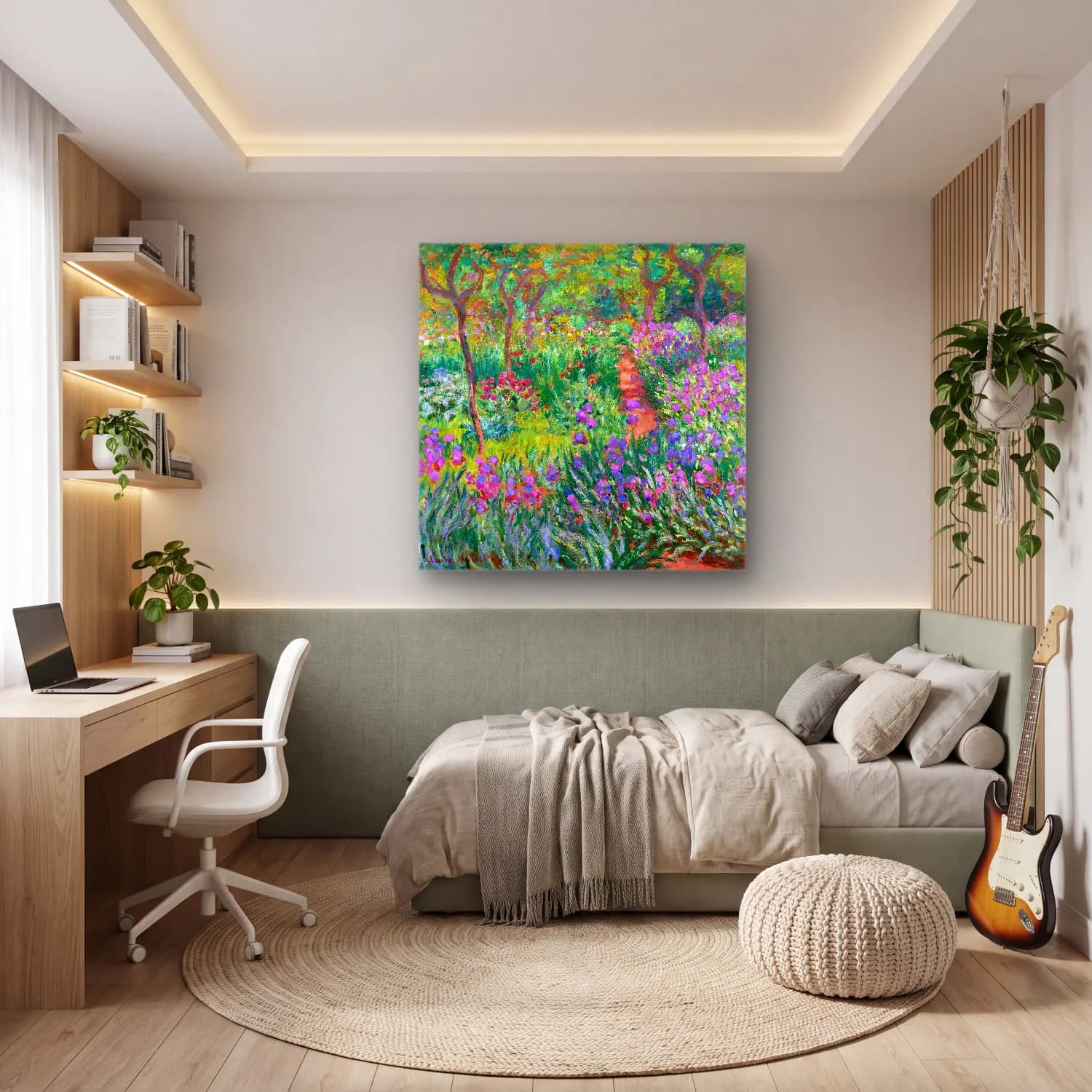 Claude Monet – Süsenler cam tablo — genç odasında