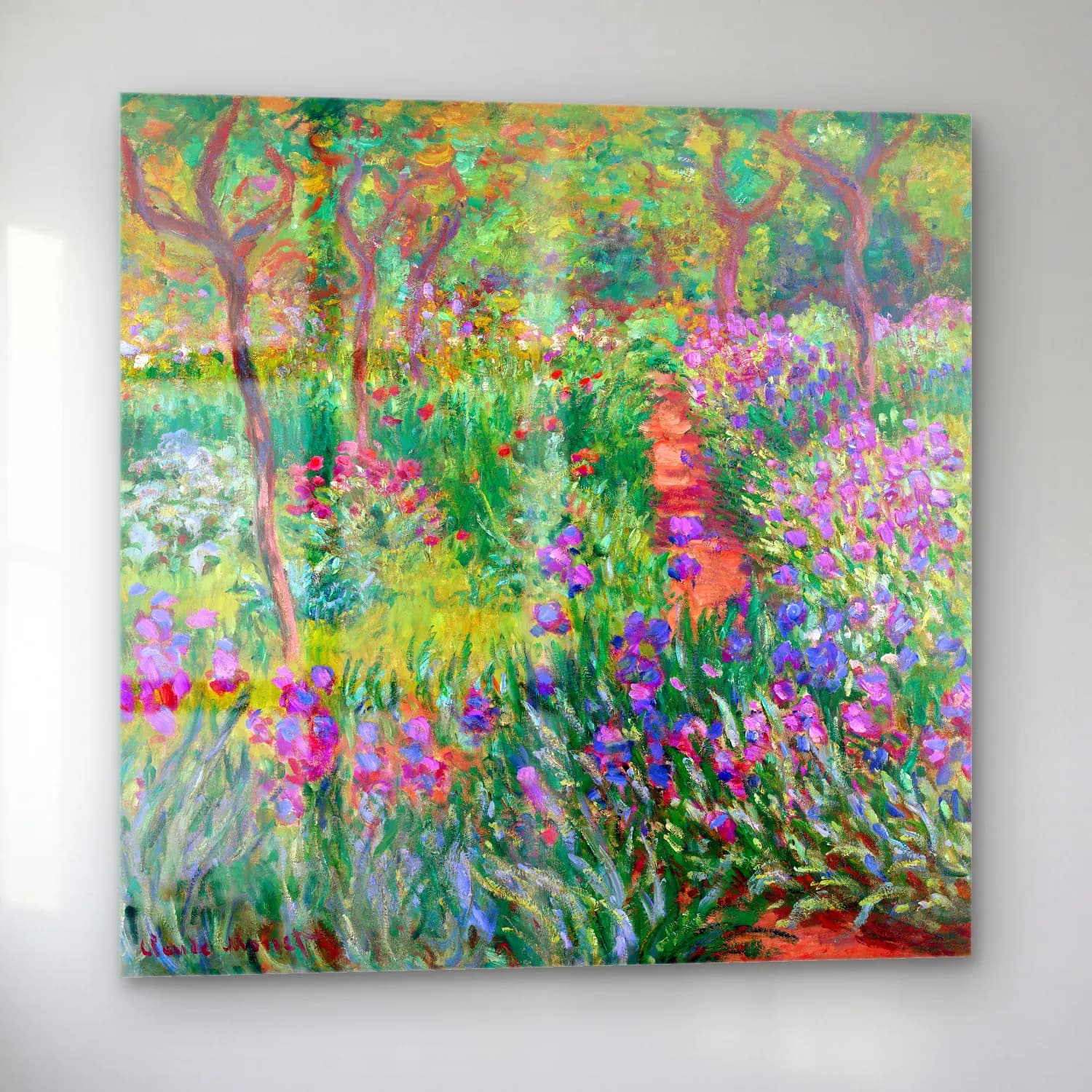 Claude Monet – Süsenler cam tablo — sol açıdan görünüm