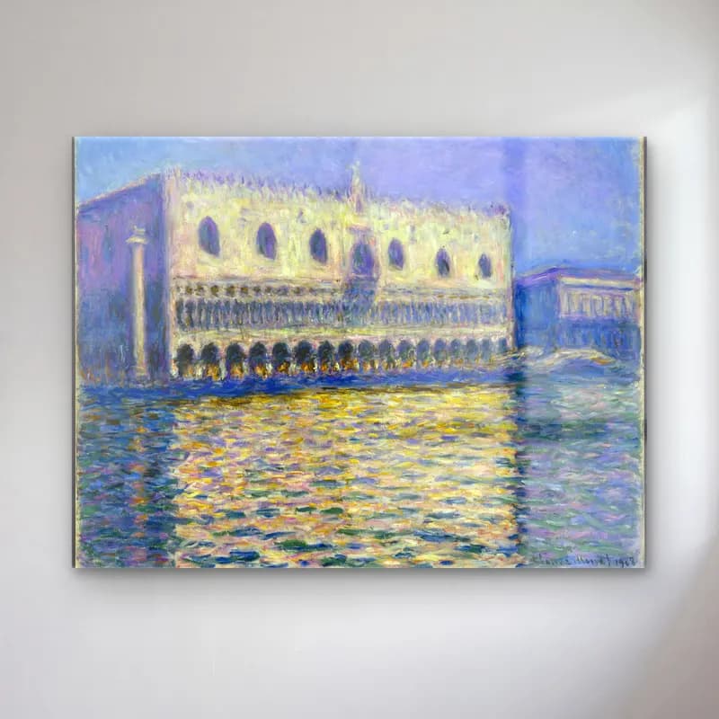 Claude Monet – Venedik Kanalları – Mor Tonlar cam tablo — Claude Monet – Venedik Kanalları – Mor Tonlar — empresyonist venedik kanalları