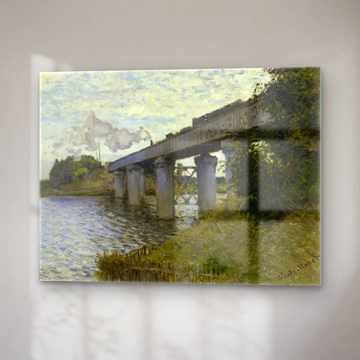 Claude Monet – Köprü No. 7 cam tablo — sağ açıdan görünüm