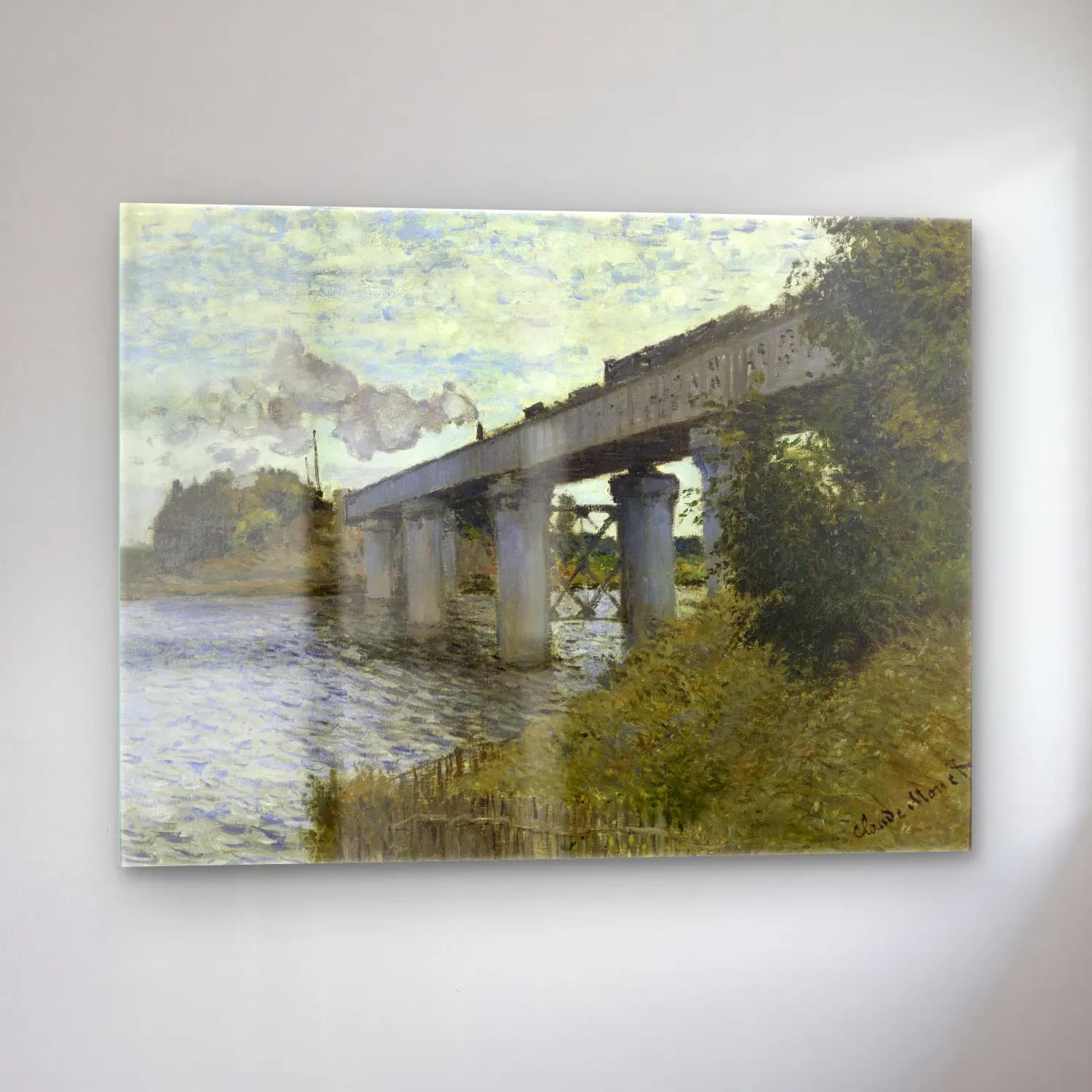 Claude Monet – Köprü No. 7 cam tablo — sol açıdan görünüm