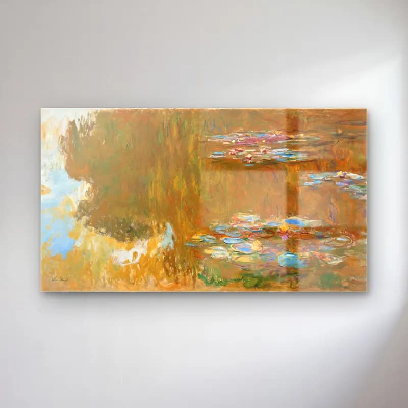 Claude Monet – Nilüfer Göleti No. 7 cam tablo — Claude Monet – Nilüfer Göleti No. 7 — empresyonist nilüfer göleti