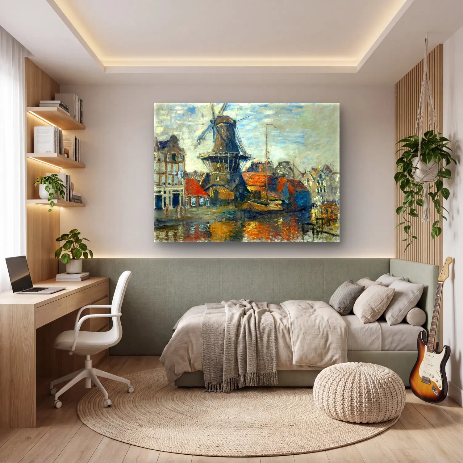 Claude Monet – Liman ve Tekneler No. 9 cam tablo — genç odasında