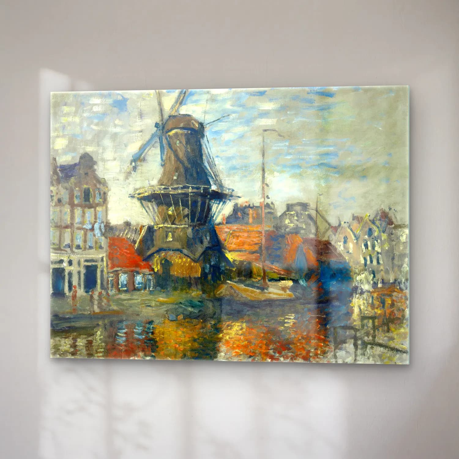 Claude Monet – Liman ve Tekneler No. 9 cam tablo — sağ açıdan görünüm