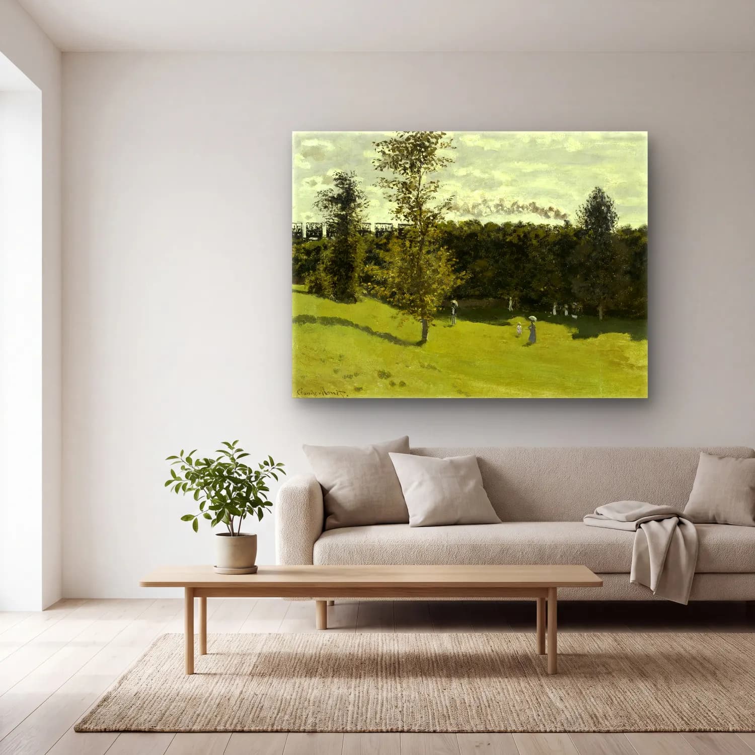 Claude Monet – Golf cam tablo — açık renk salonda