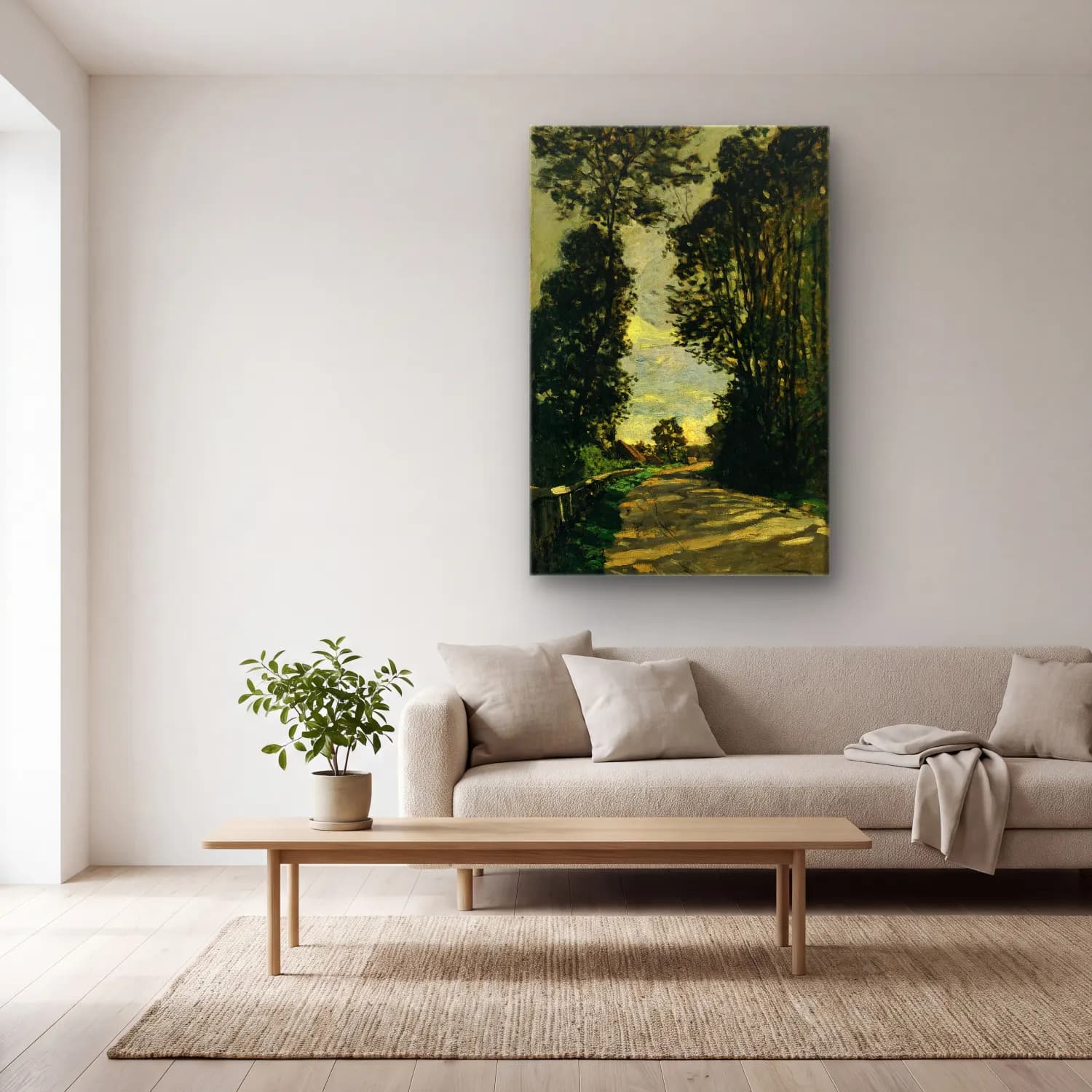 Claude Monet – Orman cam tablo — açık renk salonda