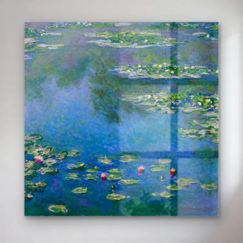 Claude Monet – Nilüfer Göleti No. 8 cam tablo — Claude Monet – Nilüfer Göleti No. 8 — empresyonist nilüfer göleti