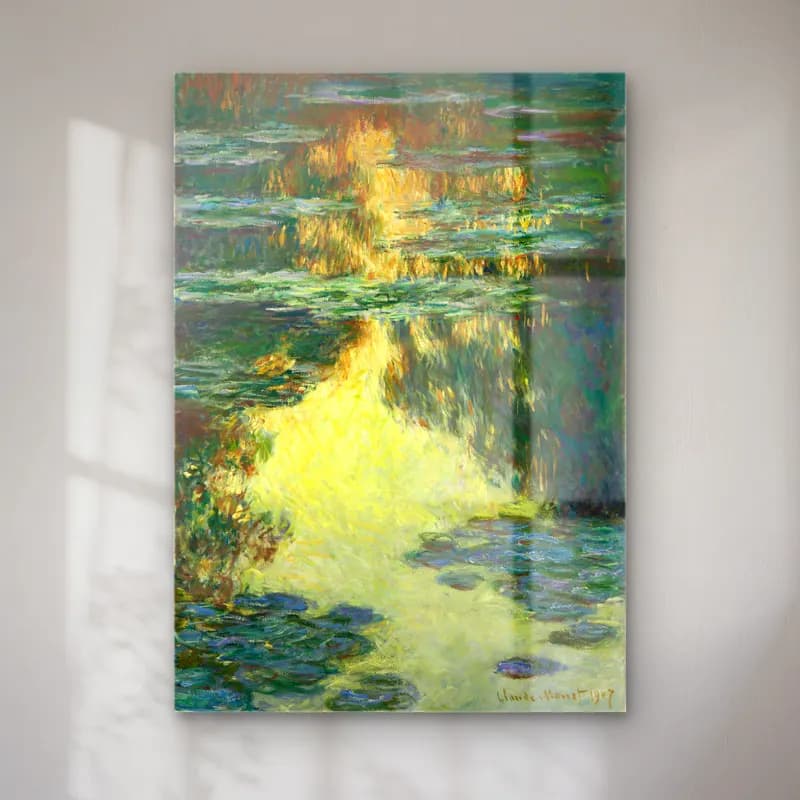 Claude Monet – Nilüfer Göleti cam tablo — Claude Monet – Nilüfer Göleti — empresyonist nilüfer göleti