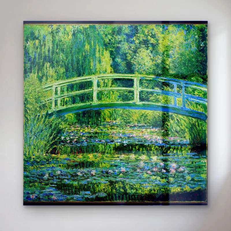 Claude Monet – Nilüfer Göleti No. 9 cam tablo — Claude Monet – Nilüfer Göleti No. 9 — empresyonist nilüfer göleti