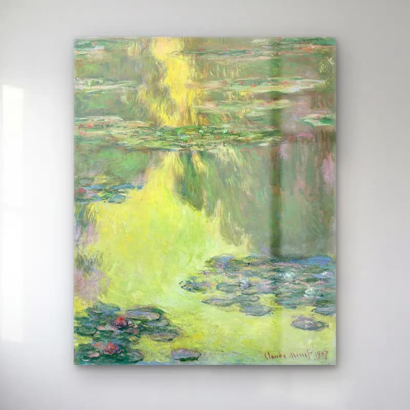 Claude Monet – Nilüfer Göleti No. 10 cam tablo — Claude Monet – Nilüfer Göleti No. 10 — empresyonist nilüfer göleti