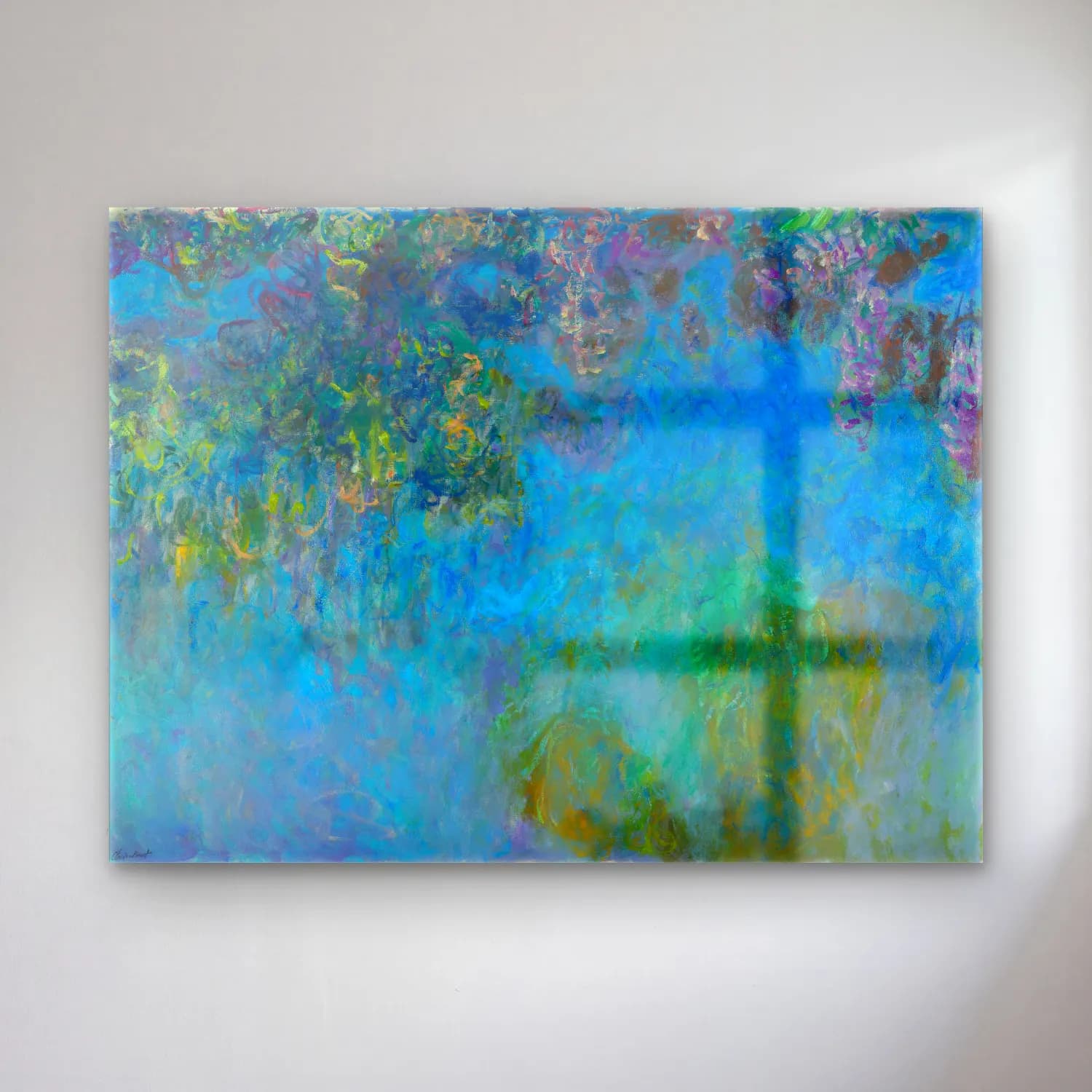 Claude Monet – Nilüfer Göleti – Mavi Tonlar cam tablo — Claude Monet – Nilüfer Göleti – Mavi Tonlar — empresyonist nilüfer göleti
