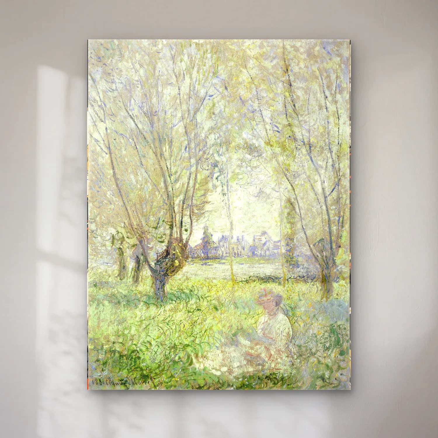 Claude Monet – Kır Evi – Pastel Tonlar cam tablo — Claude Monet – Kır Evi – Pastel Tonlar — empresyonist kır evi