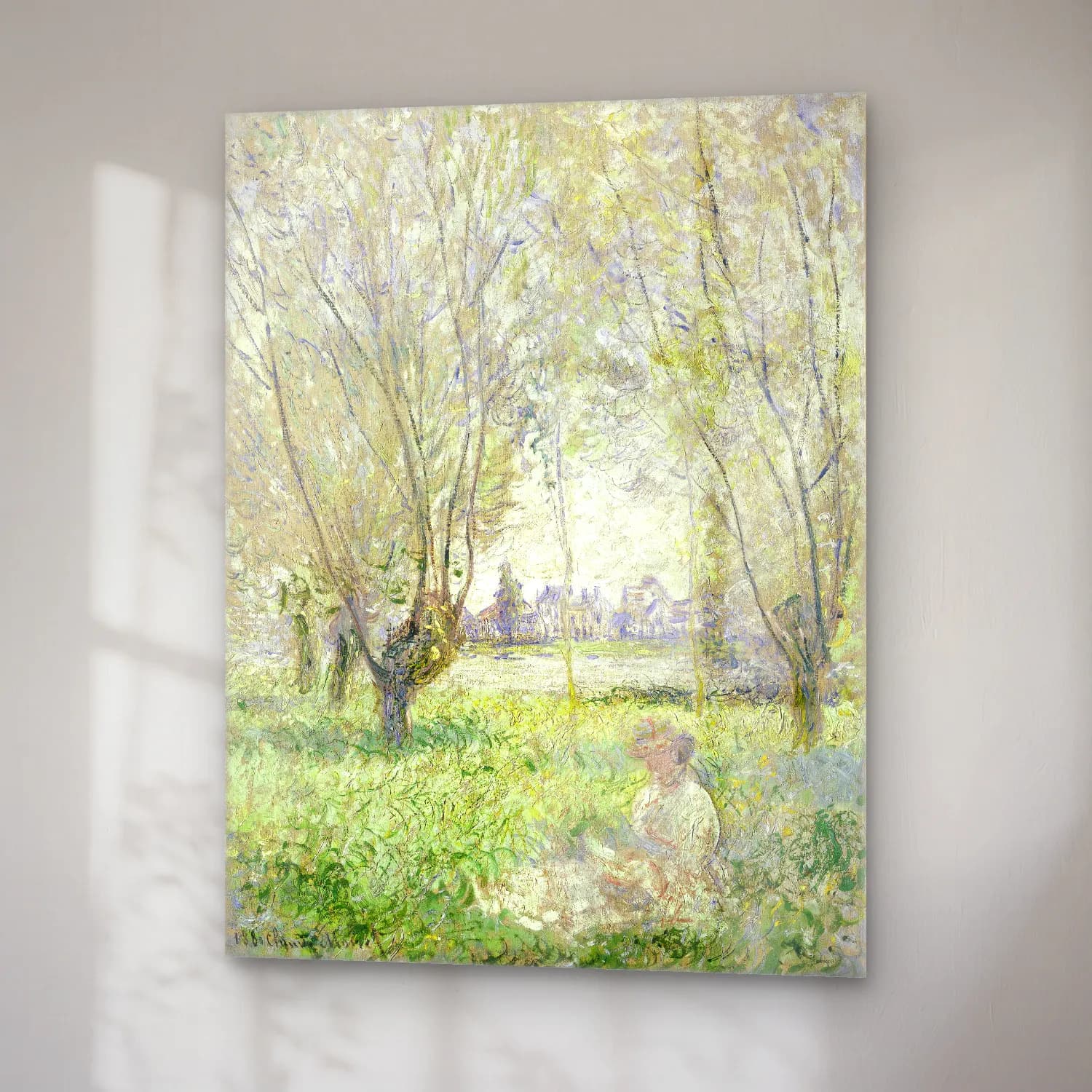 Claude Monet – Kır Evi – Pastel Tonlar cam tablo — sağ açıdan görünüm