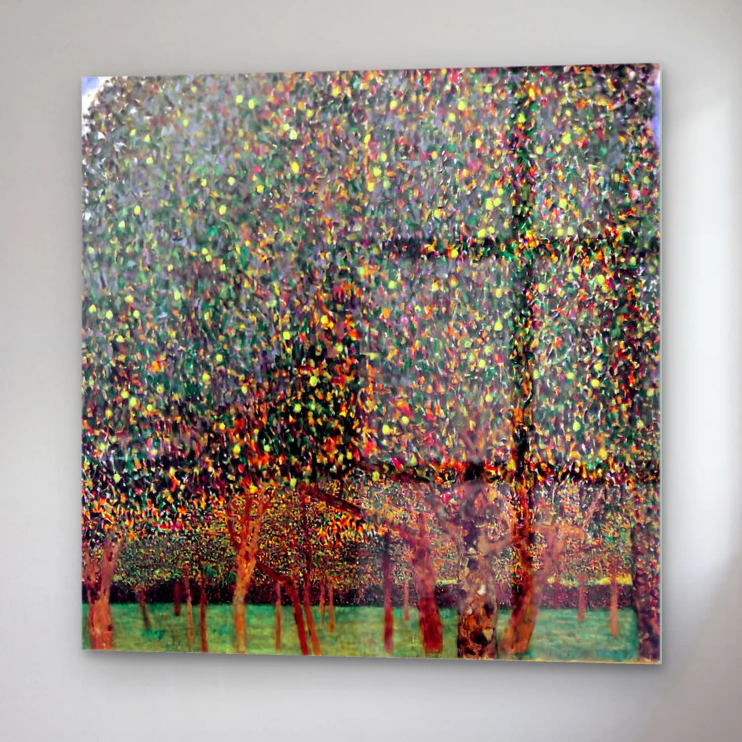 Gustav Klimt – Armut ve Elmalar cam tablo — sağ açıdan görünüm