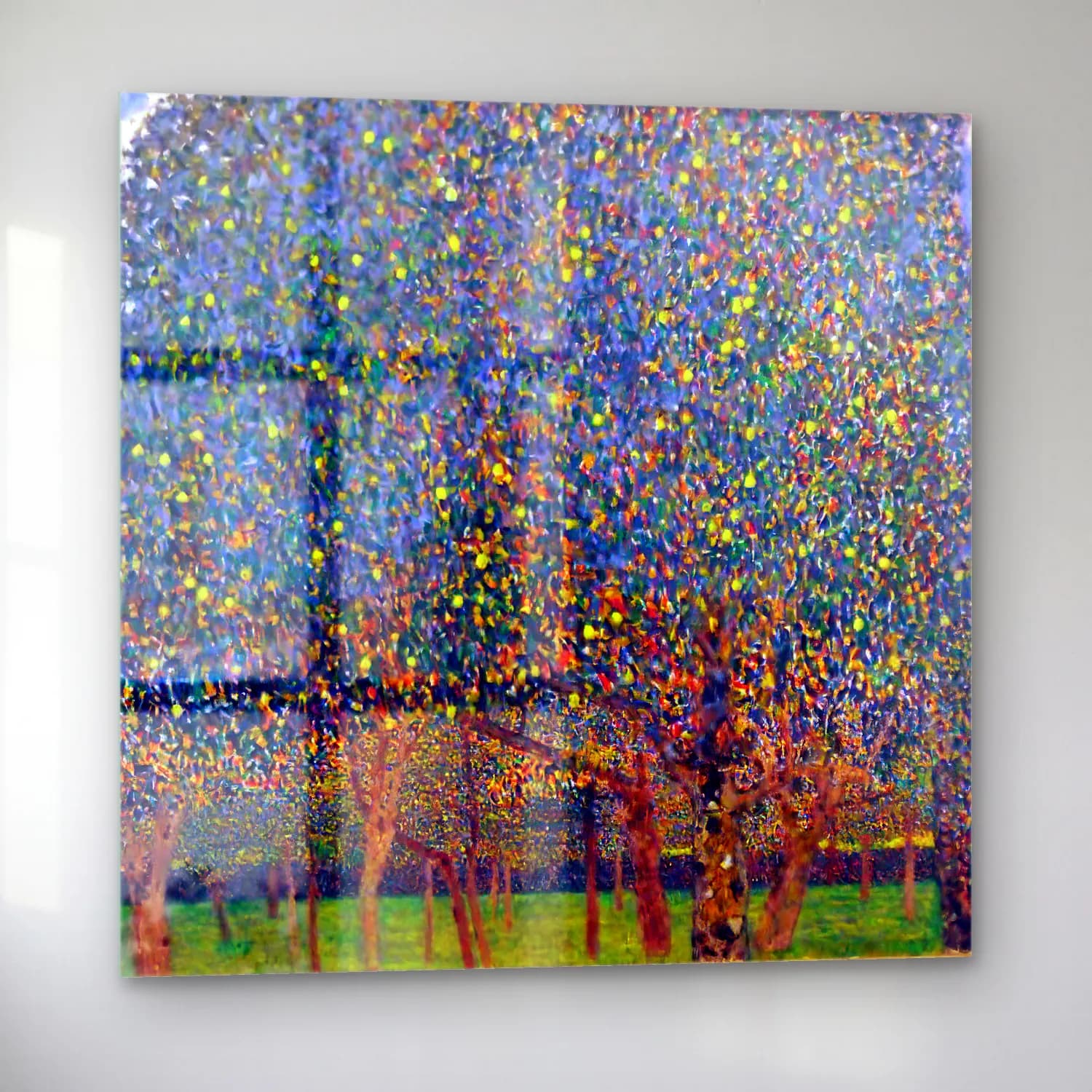 Gustav Klimt – Armut ve Elmalar cam tablo — sol açıdan görünüm