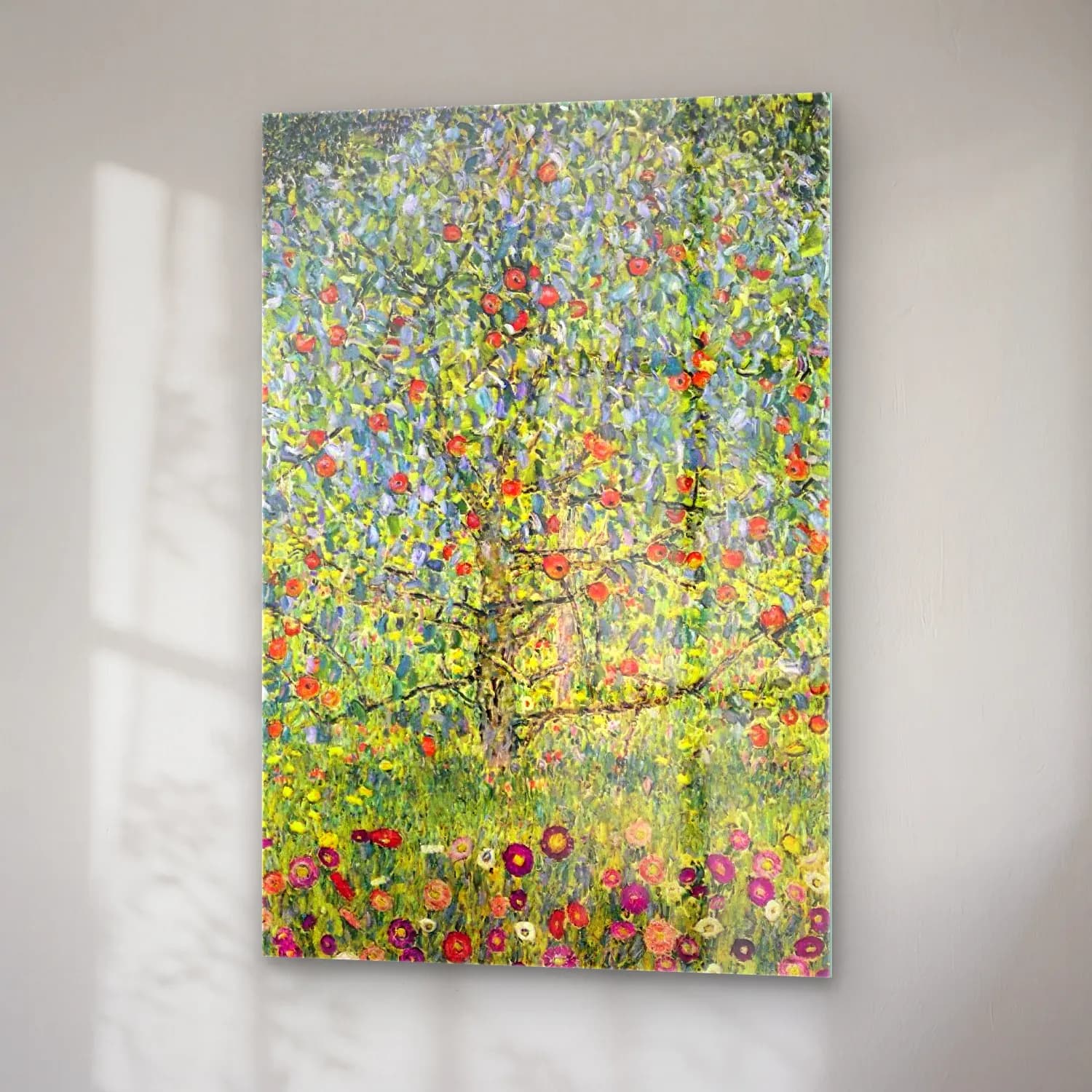 Gustav Klimt – Armut ve Elmalar – Sarı Tonlar cam tablo — sağ açıdan görünüm