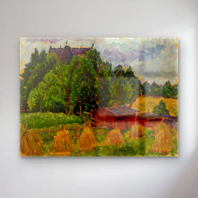Yağlı Boya Kır Evi No. 36 cam tablo — Yağlı Boya Kır Evi No. 36 — yağlı boya kır evi