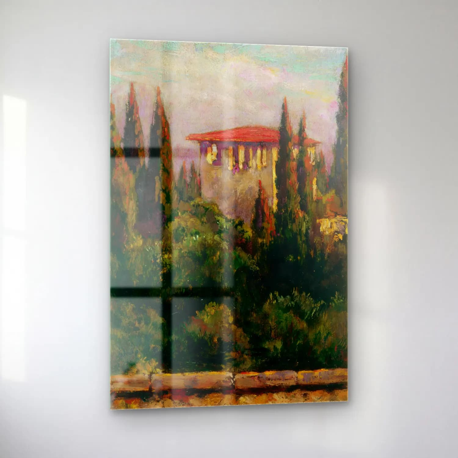 Empresyonist Kır Evi No. 13 cam tablo — sol açıdan görünüm
