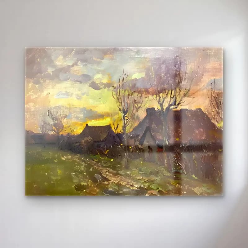 Yağlı Boya Kır Evi No. 42 cam tablo — Yağlı Boya Kır Evi No. 42 — yağlı boya kır evi