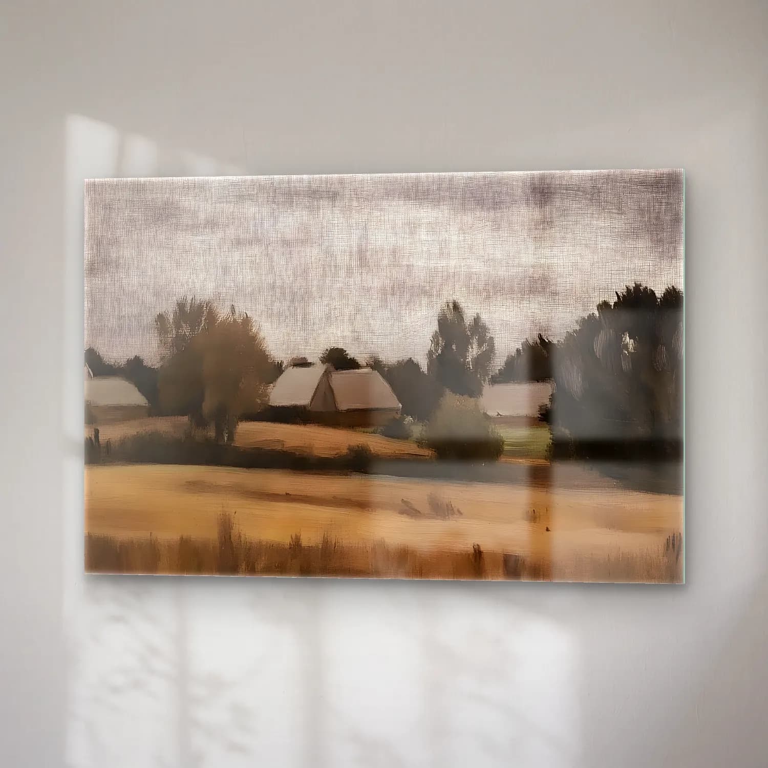 Yağlı Boya Kır Evi No. 44 cam tablo — sağ açıdan görünüm