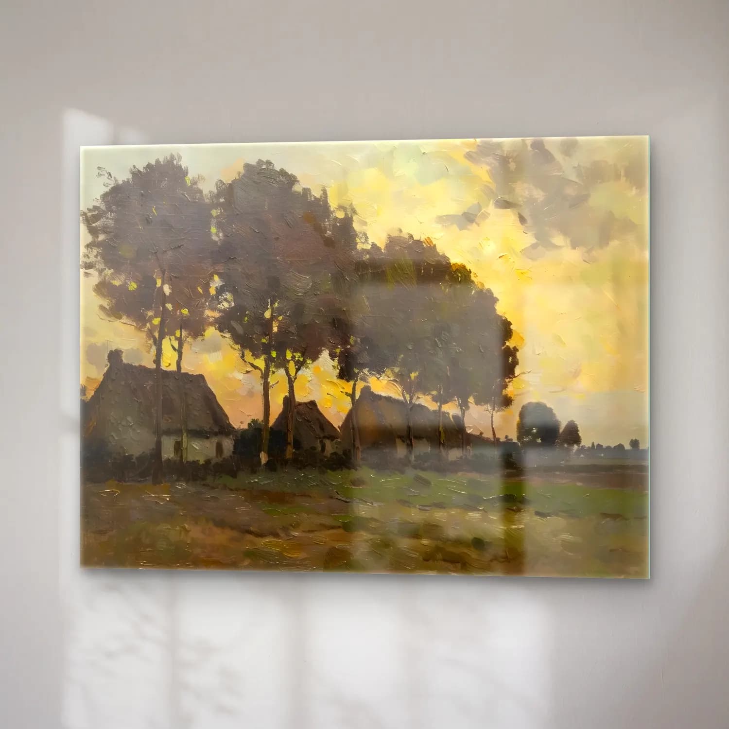 Yağlı Boya Kır Evi No. 47 cam tablo — sağ açıdan görünüm