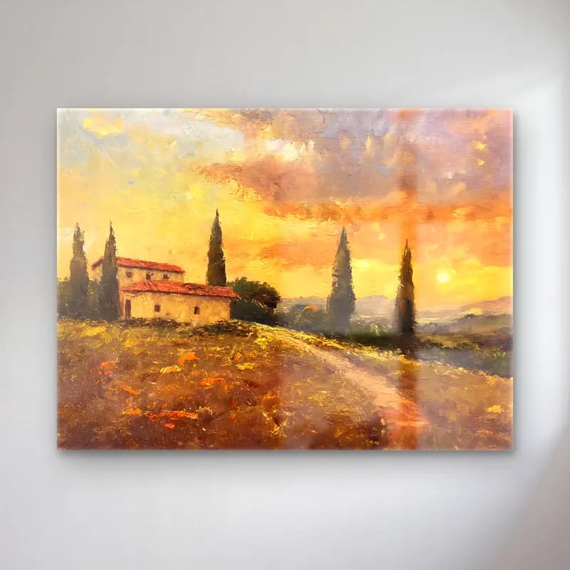 Yağlı Boya Kır Evi No. 61 cam tablo — Yağlı Boya Kır Evi No. 61 — yağlı boya kır evi
