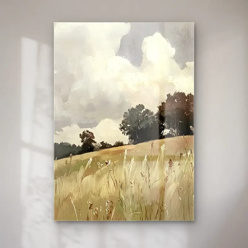 Yağlı Boya Buğday Tarlası No. 34 cam tablo — Yağlı Boya Buğday Tarlası No. 34 — yağlı boya buğday tarlası