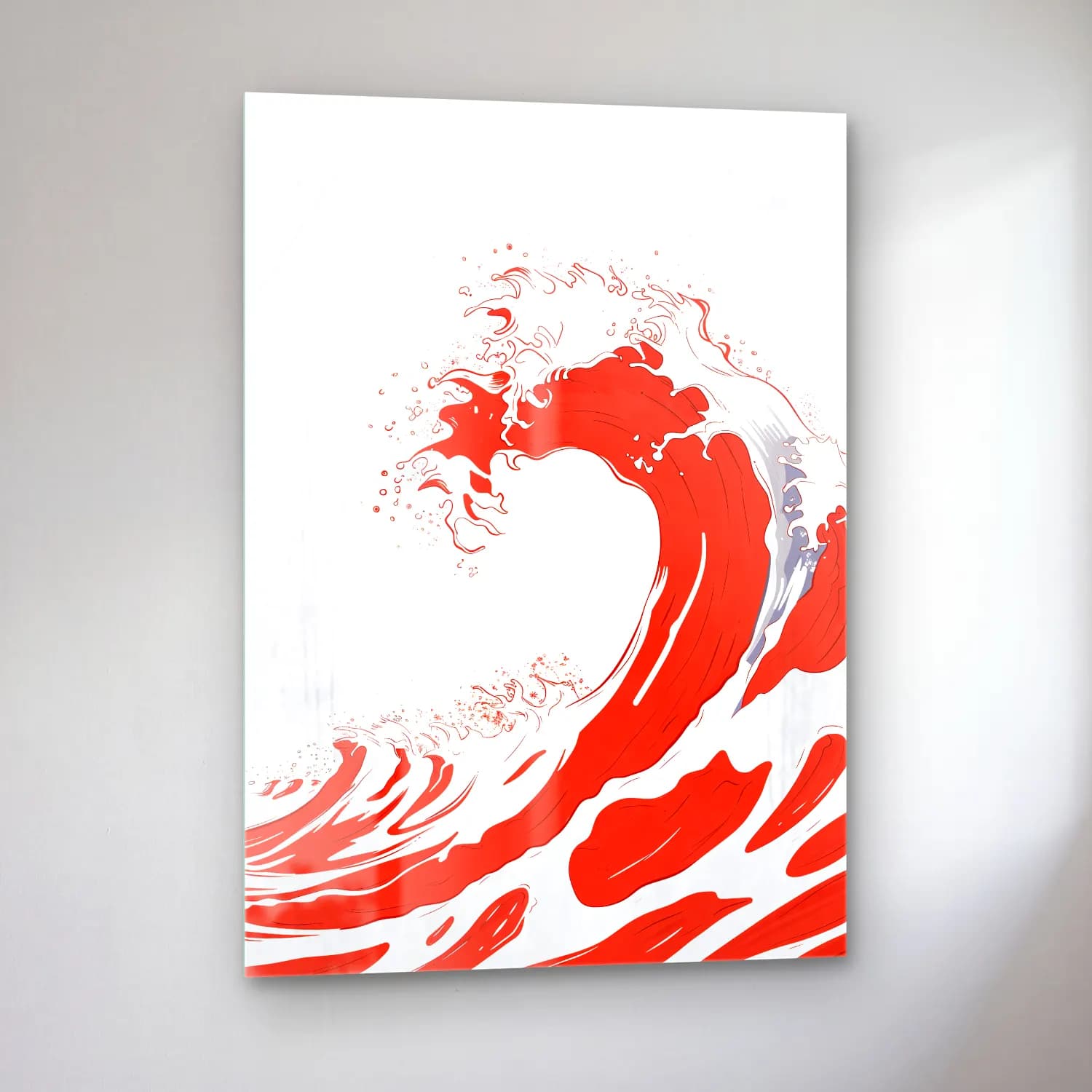 Simple Drawing – Indian Red No. 9 cam tablo — sol açıdan görünüm