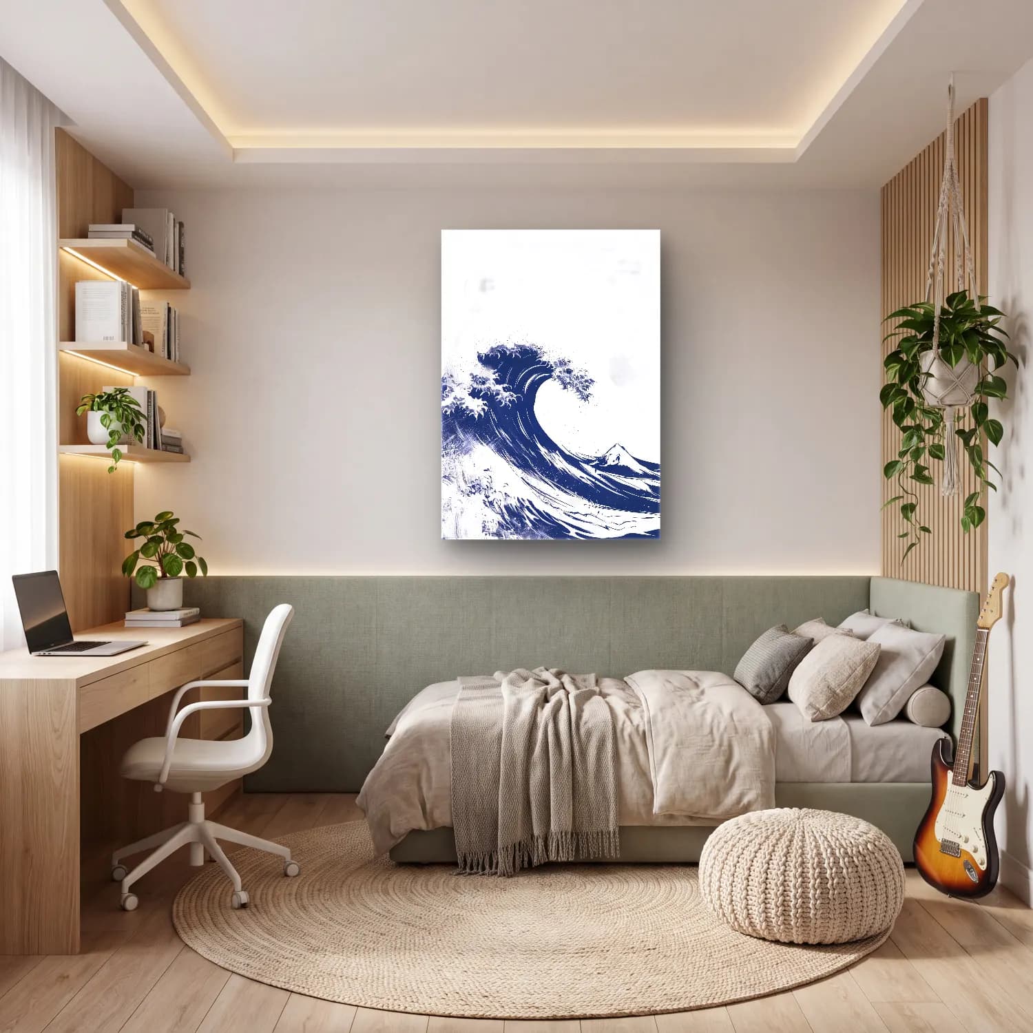 Simple Drawing – navy blue No. 23 cam tablo — genç odasında