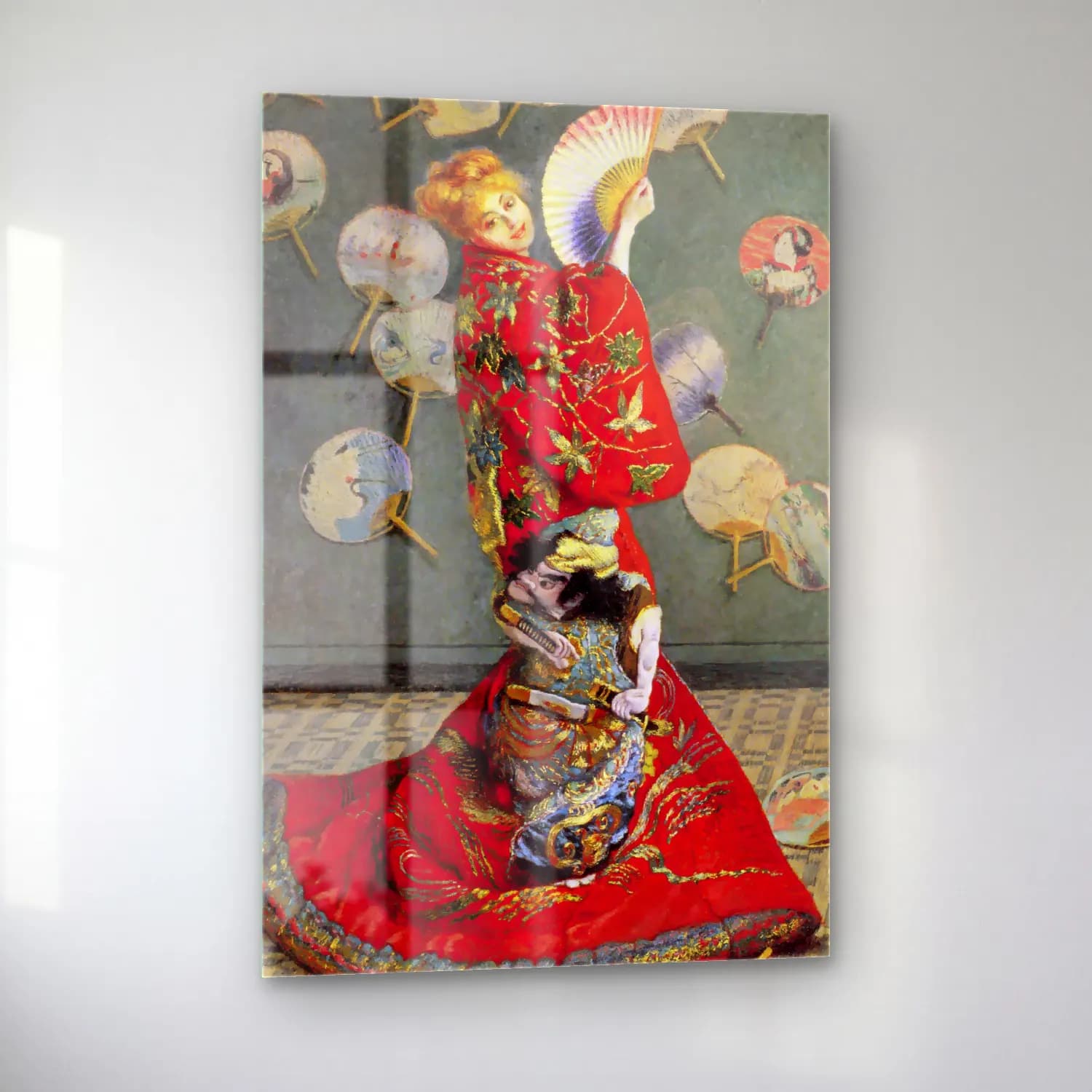 Claude Monet – Camille Monet In Japanese Costume cam tablo — sol açıdan görünüm