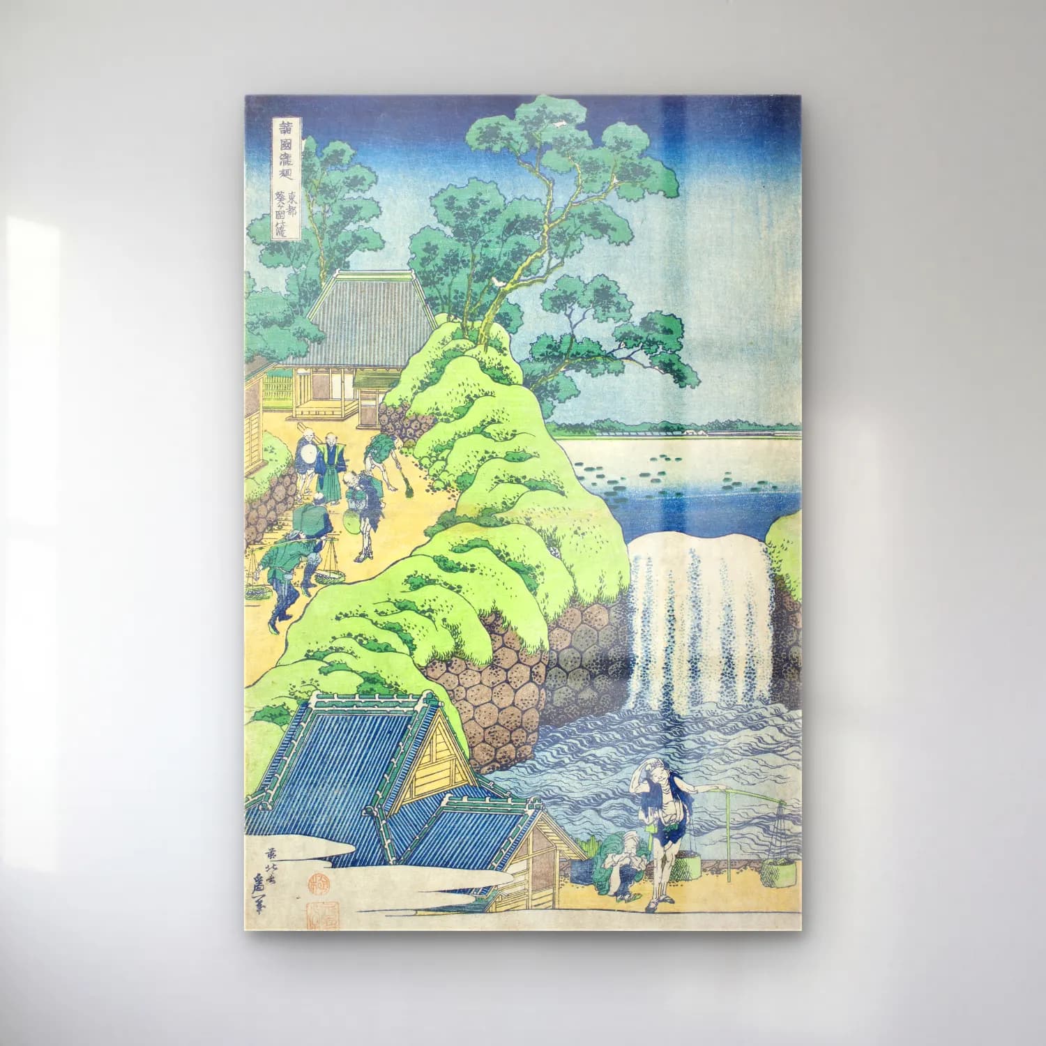 Katsushika Hokusai – Şelale cam tablo — Katsushika Hokusai – Şelale — japon baskı şelale