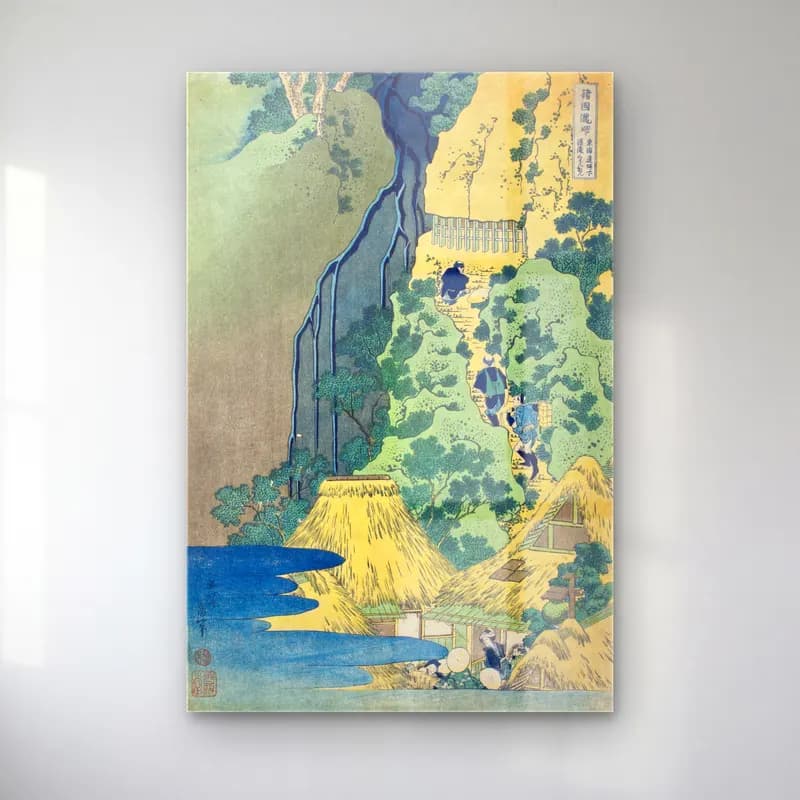 Katsushika Hokusai – Japon Şehri – Mavi Tonlar cam tablo — Katsushika Hokusai – Japon Şehri – Mavi Tonlar — japon baskı japon şehri