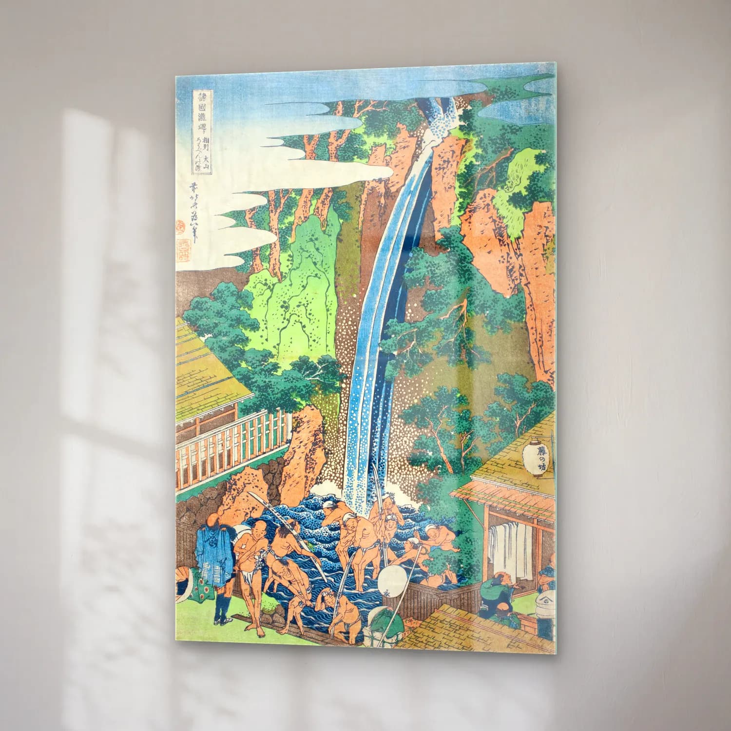 Katsushika Hokusai – Şelale No. 6 cam tablo — sağ açıdan görünüm