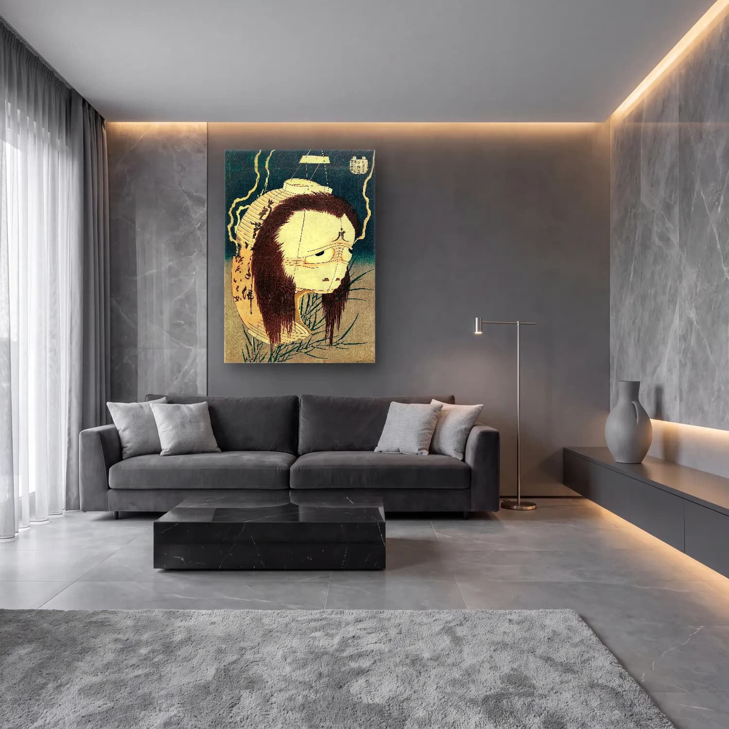 Katsushika Hokusai – Erkek Portresi cam tablo — lüks salon duvarında