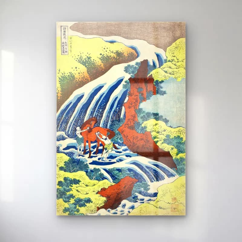 Katsushika Hokusai – Şelale No. 8 cam tablo — Katsushika Hokusai – Şelale No. 8 — japon baskı şelale