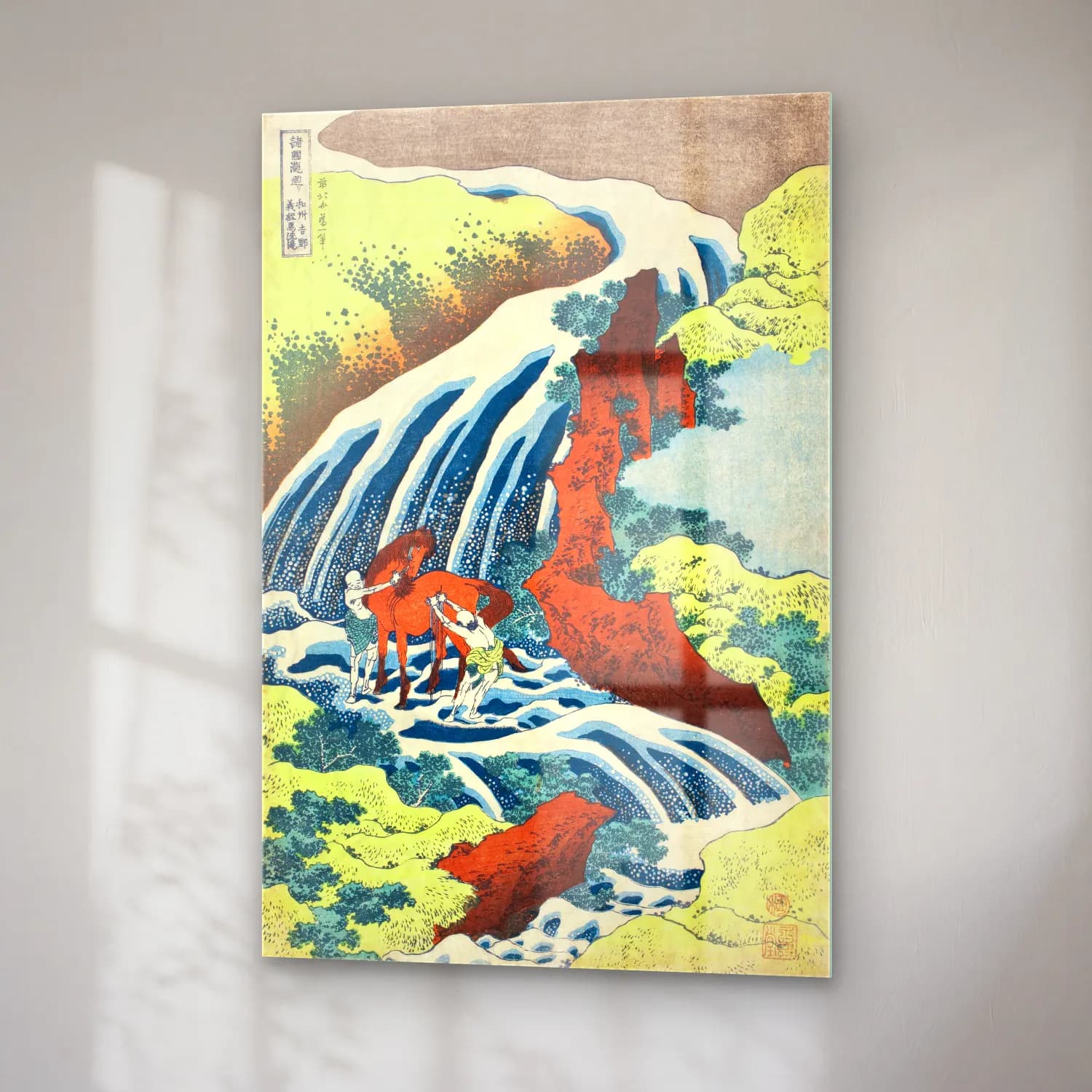 Katsushika Hokusai – Şelale No. 8 cam tablo — sağ açıdan görünüm