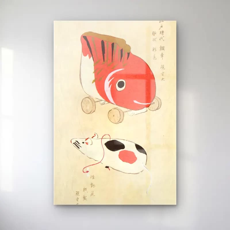 Japon Baskı Balık No. 8 cam tablo — Japon Baskı Balık No. 8 — japon baskı balık