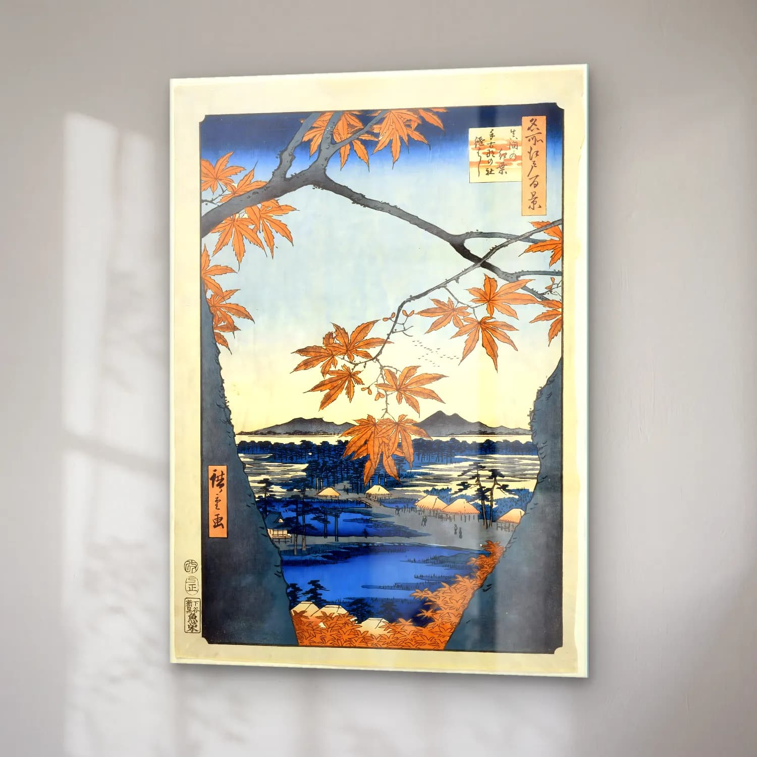 Japon Baskı Japon Şehri No. 43 cam tablo — sağ açıdan görünüm
