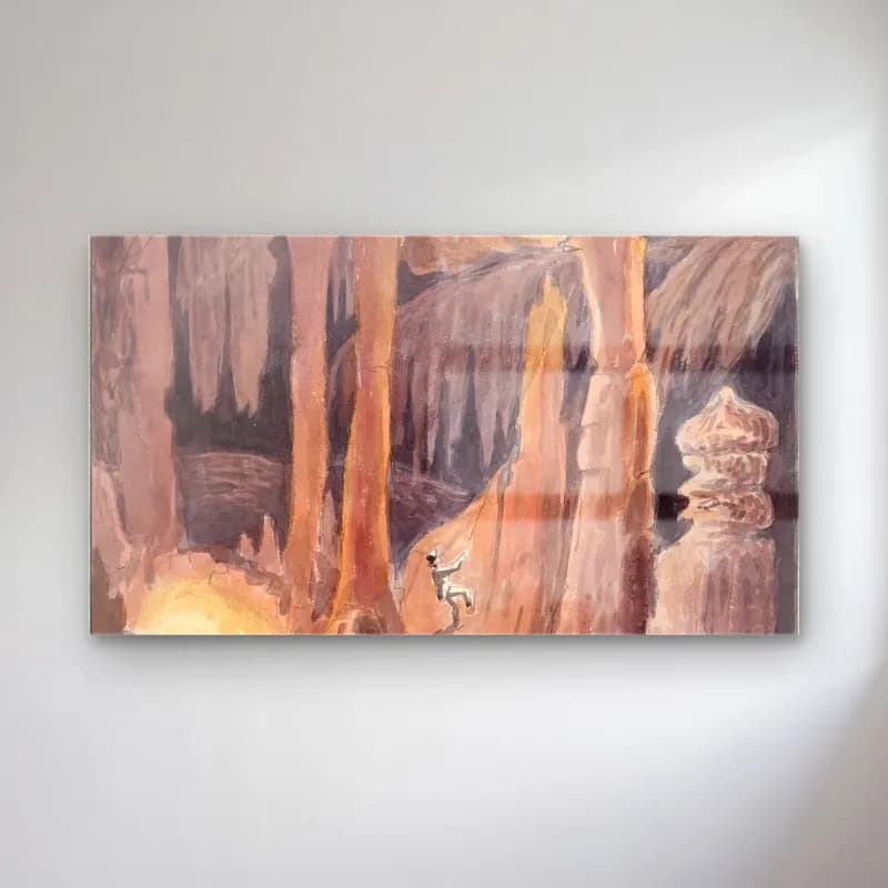 Charles Hamilton Smith – Grotto of Montserrat cam tablo — Charles Hamilton Smith – Grotto of Montserrat — suluboya orman