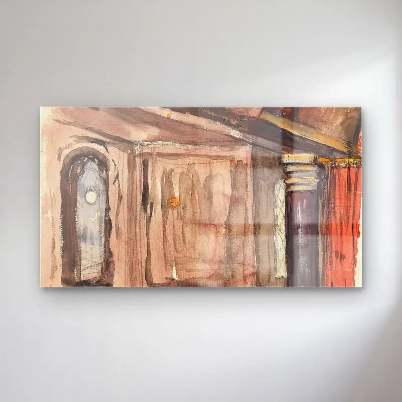 Lovis Corinth – Interieur cam tablo — Lovis Corinth – Interieur — suluboya kapı