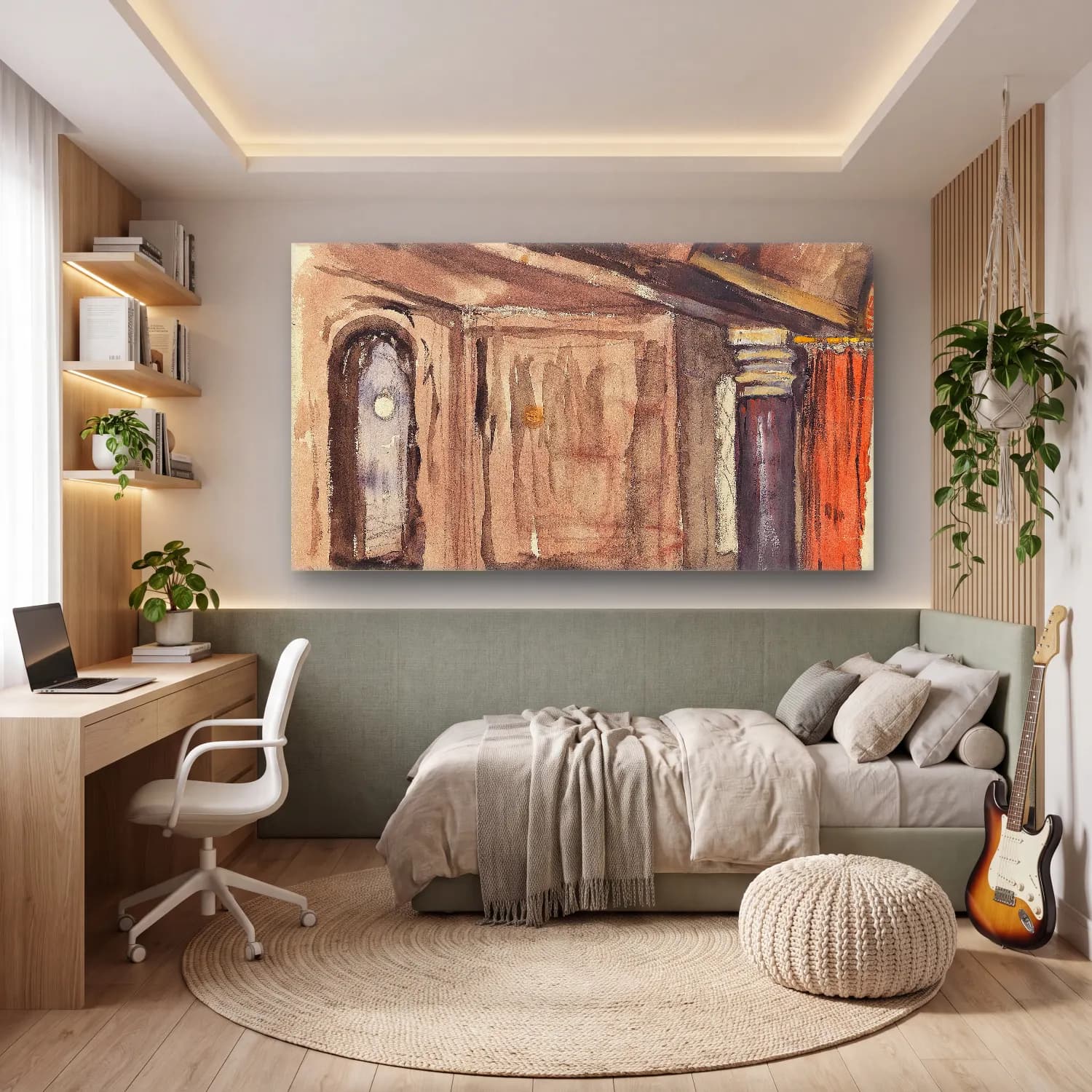 Lovis Corinth – Interieur cam tablo — genç odasında